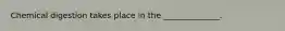 Chemical digestion takes place in the ______________.