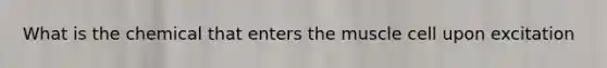 What is the chemical that enters the muscle cell upon excitation