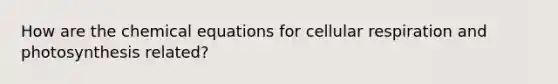 How are the chemical equations for cellular respiration and photosynthesis related?