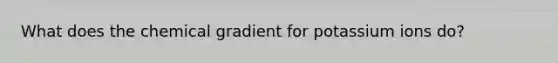 What does the chemical gradient for potassium ions do?