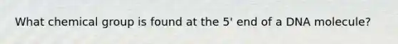 What chemical group is found at the 5' end of a DNA molecule?