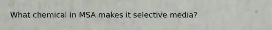What chemical in MSA makes it selective media?