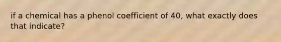 if a chemical has a phenol coefficient of 40, what exactly does that indicate?