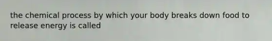 the chemical process by which your body breaks down food to release energy is called
