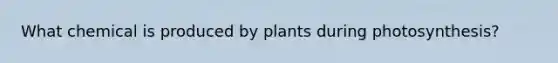 What chemical is produced by plants during photosynthesis?