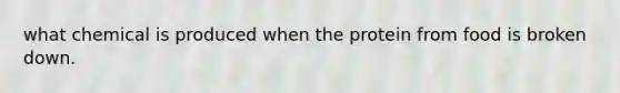 what chemical is produced when the protein from food is broken down.