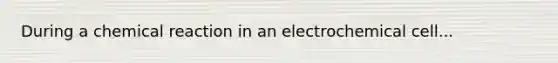 During a chemical reaction in an electrochemical cell...