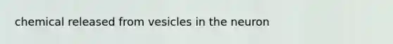 chemical released from vesicles in the neuron