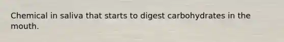 Chemical in saliva that starts to digest carbohydrates in the mouth.