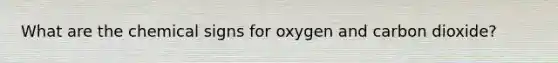 What are the chemical signs for oxygen and carbon dioxide?