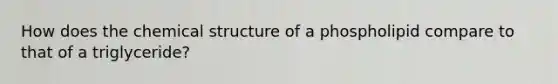 How does the chemical structure of a phospholipid compare to that of a triglyceride?