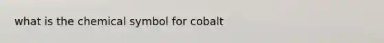 what is the chemical symbol for cobalt