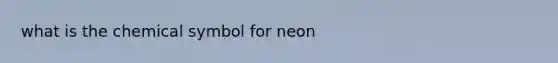 what is the chemical symbol for neon