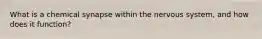 What is a chemical synapse within the nervous system, and how does it function?