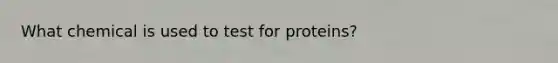 What chemical is used to test for proteins?