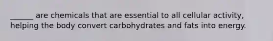 ______ are chemicals that are essential to all cellular activity, helping the body convert carbohydrates and fats into energy.