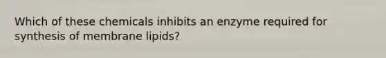 Which of these chemicals inhibits an enzyme required for synthesis of membrane lipids?