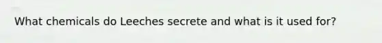 What chemicals do Leeches secrete and what is it used for?