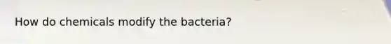 How do chemicals modify the bacteria?