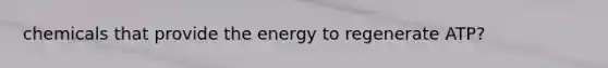 chemicals that provide the energy to regenerate ATP?