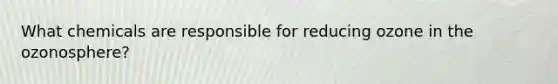 What chemicals are responsible for reducing ozone in the ozonosphere?