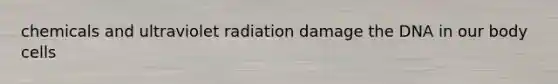 chemicals and ultraviolet radiation damage the DNA in our body cells