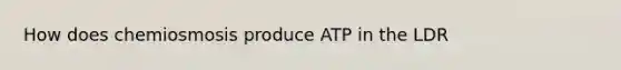 How does chemiosmosis produce ATP in the LDR