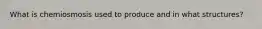 What is chemiosmosis used to produce and in what structures?