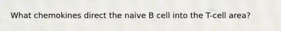 What chemokines direct the naive B cell into the T-cell area?