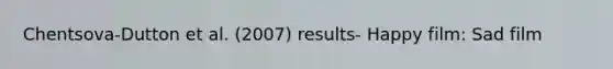 Chentsova-Dutton et al. (2007) results- Happy film: Sad film