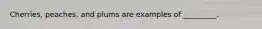 Cherries, peaches, and plums are examples of _________.