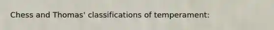 Chess and Thomas' classifications of temperament: