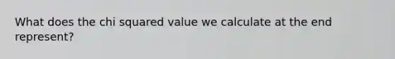 What does the chi squared value we calculate at the end represent?