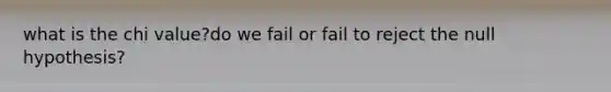 what is the chi value?do we fail or fail to reject the null hypothesis?