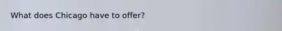 What does Chicago have to offer?