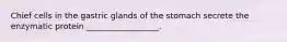 Chief cells in the gastric glands of the stomach secrete the enzymatic protein __________________.