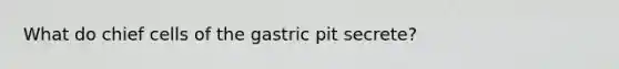 What do chief cells of the gastric pit secrete?