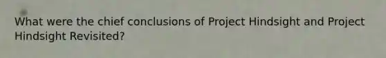 What were the chief conclusions of Project Hindsight and Project Hindsight Revisited?