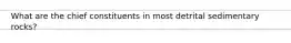 What are the chief constituents in most detrital sedimentary rocks?