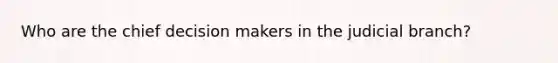 Who are the chief decision makers in the judicial branch?