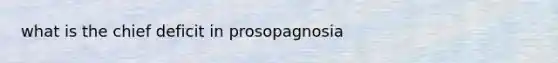 what is the chief deficit in prosopagnosia