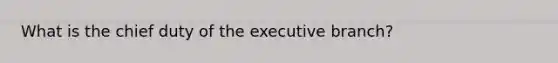 What is the chief duty of the executive branch?