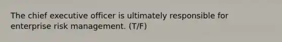 The chief executive officer is ultimately responsible for enterprise risk management. (T/F)