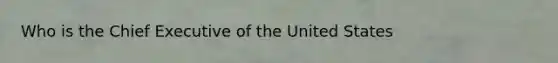 Who is the Chief Executive of the United States