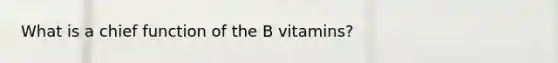 What is a chief function of the B vitamins?​