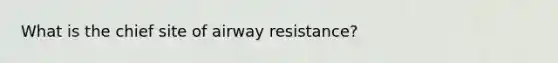 What is the chief site of airway resistance?