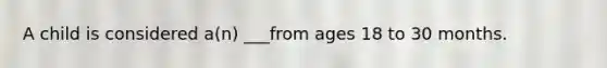 A child is considered a(n) ___from ages 18 to 30 months.