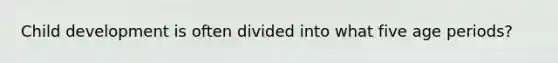 Child development is often divided into what five age periods?