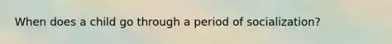 When does a child go through a period of socialization?