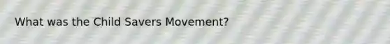 What was the Child Savers Movement?